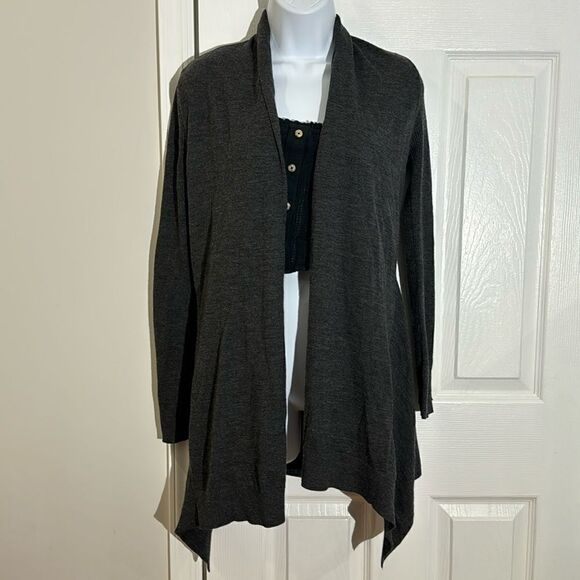 Theory Womens Gray Wool open front Cardigan Sweater size SP - Picture 1 of 9